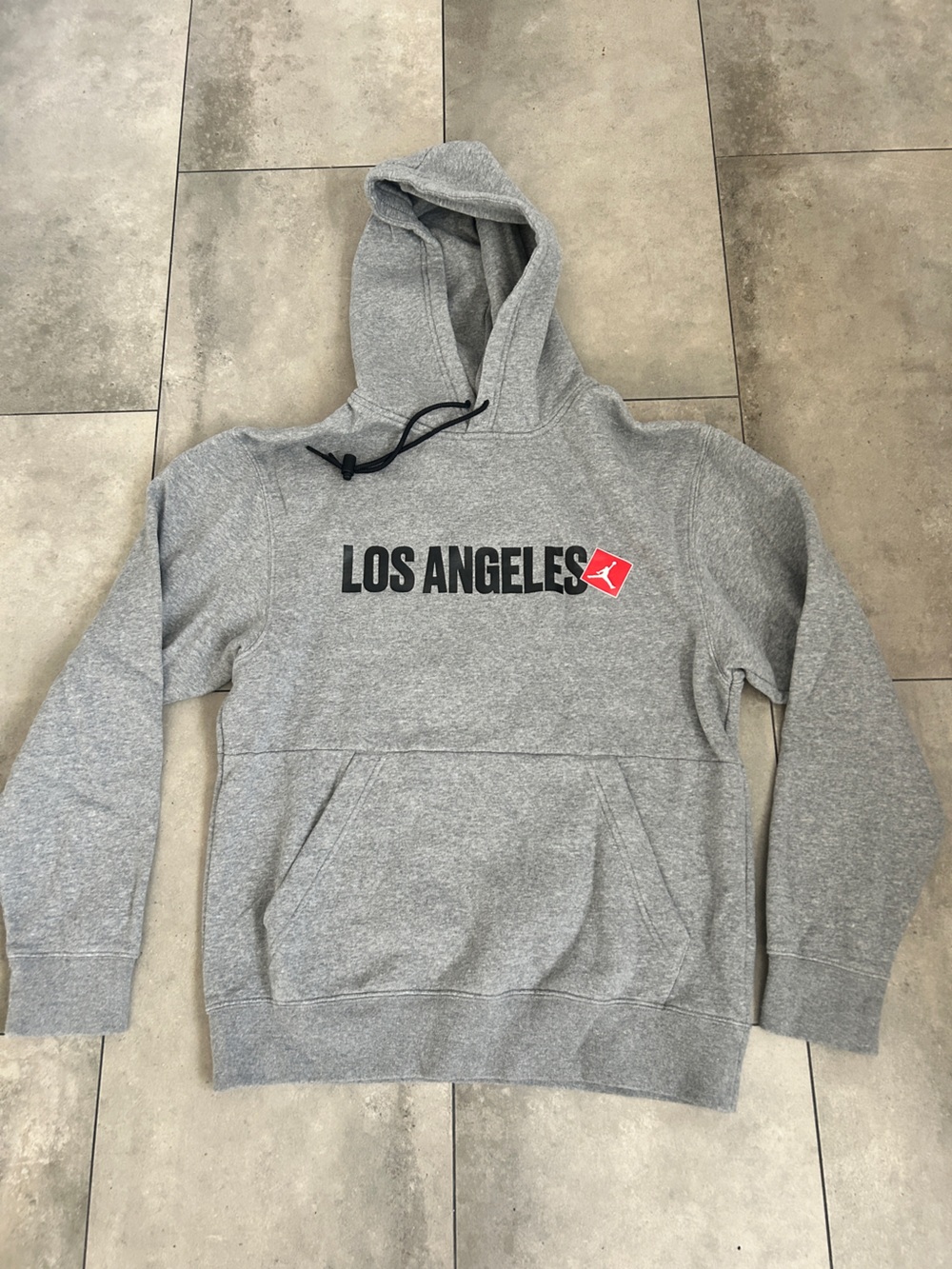 Nike Air Jordan LA city fleece gray pullover hoodie Los Angeles baseball S